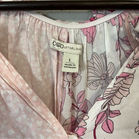 Women's Cato Pink & White Floral Long Sleeve Top - Picture 4 of 8